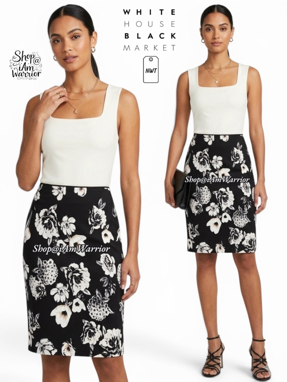 White House Black Market NWT floral pencil skirt *shop@iamwarrior